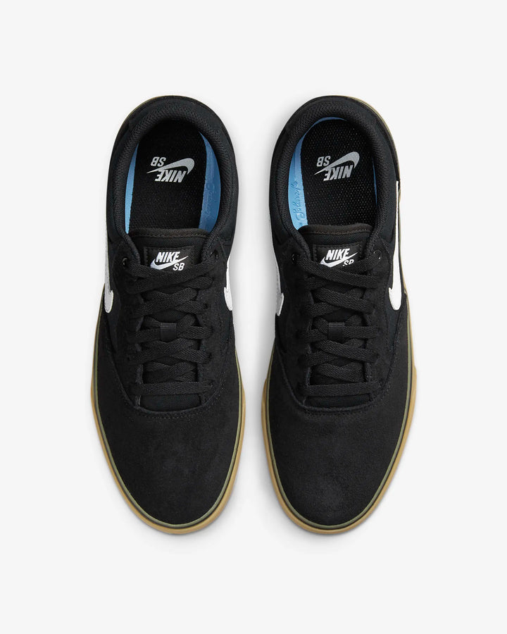 Nike SB 3493 Chron 2 Shoe - Schwarz / Schwarz / Gum Light Brown / Weiß 002