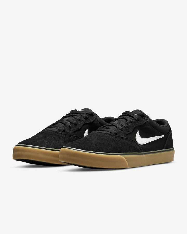 Nike SB 3493 Chron 2 Shoe - Schwarz / Schwarz / Gum Light Brown / Weiß 002