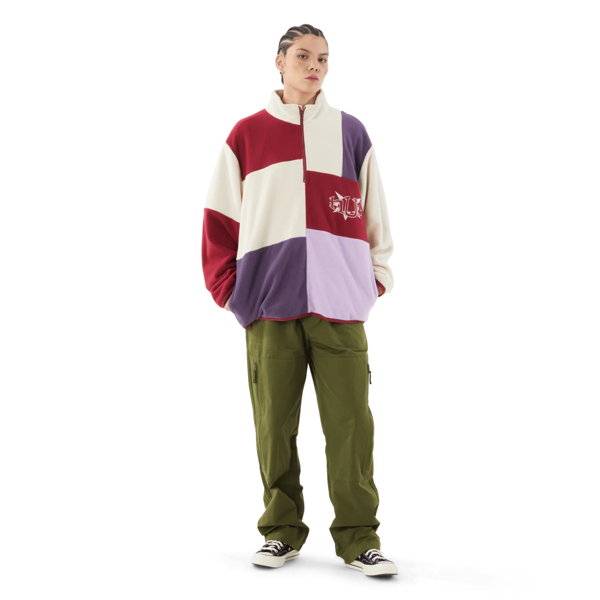 HUF Remix Quarter Zip Fleece - Lavender Multi