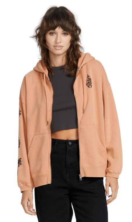 Volcom Stone Art Up Zip Hood - Sand Brown