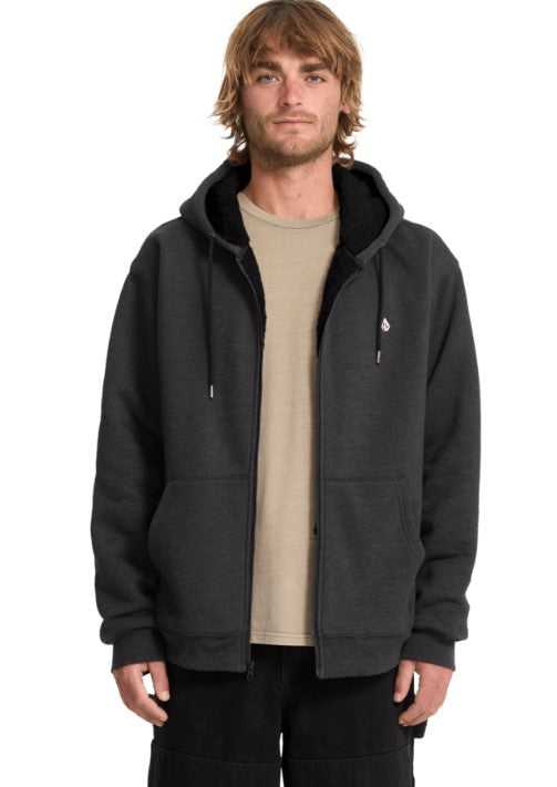 Volcom Single Stone Zip Hoodie - Heather Black