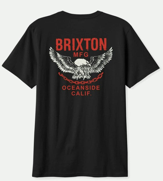 Brixton Waller Kurzarm-Standard-T-Shirt - Black Washed Grau