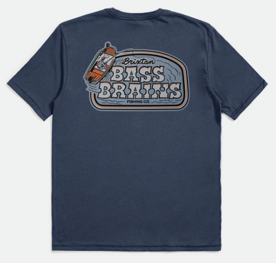Brixton BASS BRAINS BOAT S/S STANDARD T-SHIRT - Washed Navy