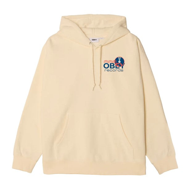 OBEY RECORDS SOUND WAVES PULLOVER - UNGEBLEICHT