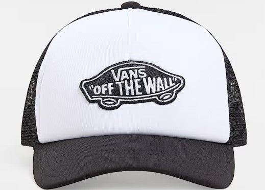 Vans Patch Curved Bill Trucker Kids Cap Black White