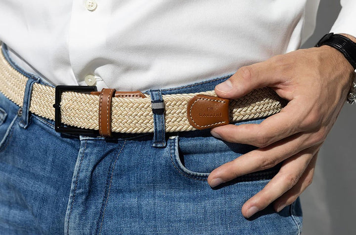 Garzini Braided Belts - Beige