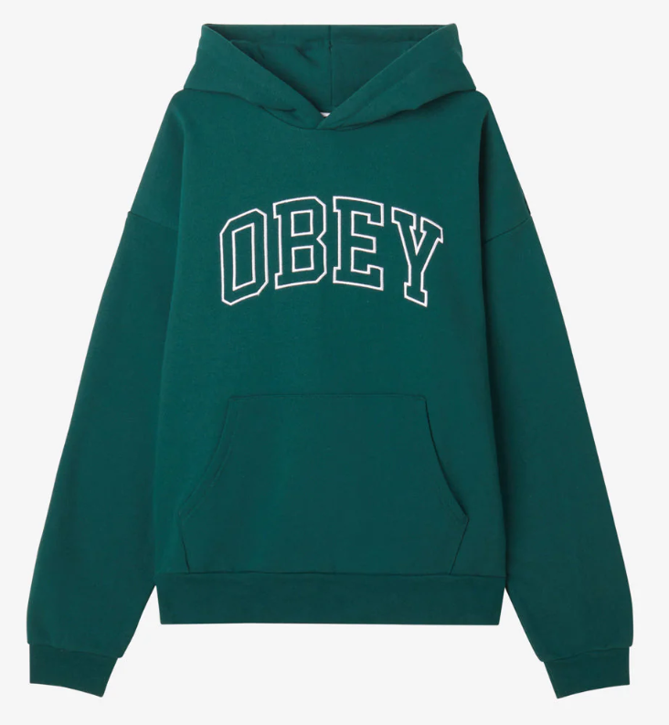 Obey Collegiate II Extra heavyweight OVERSIZE HOOD - Rain Forest