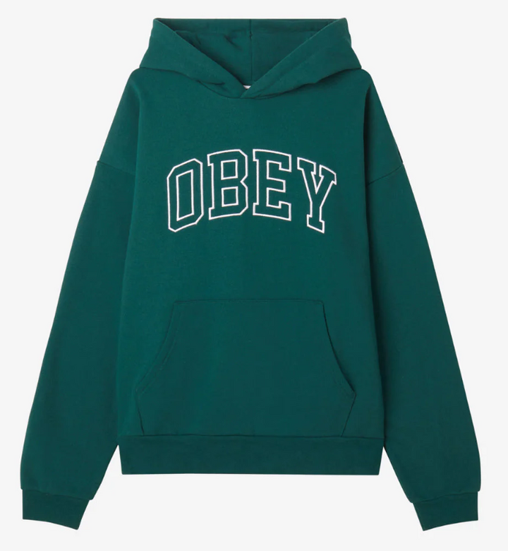 Obey Collegiate II Extra heavyweight OVERSIZE HOOD - Rain Forest