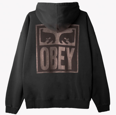 Obey Pigment Obey Eyes Icon Extra heavyweight OVERSIZE HOOD - Pigment Pirate Black