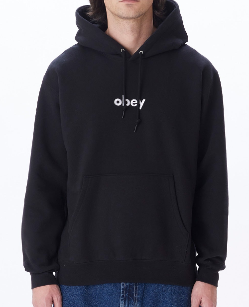 Obey Lowercase HEAVYWEIGHT OVERSIZE HOOD - Black