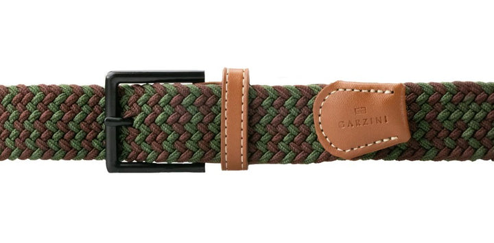 Garzini Braided Belts - Green / Braun