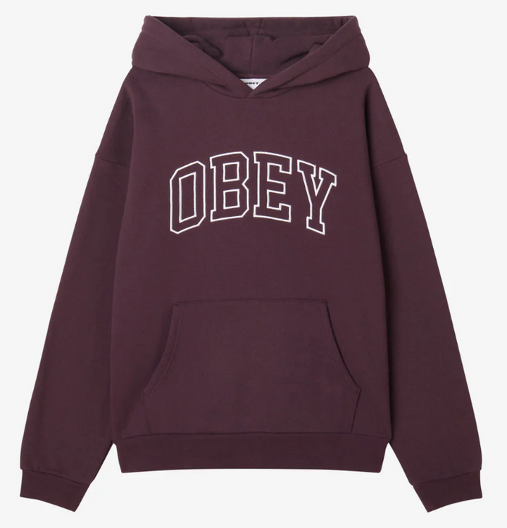 Obey Collegiate II Extra heavyweight OVERSIZE HOOD - Plum Perfect