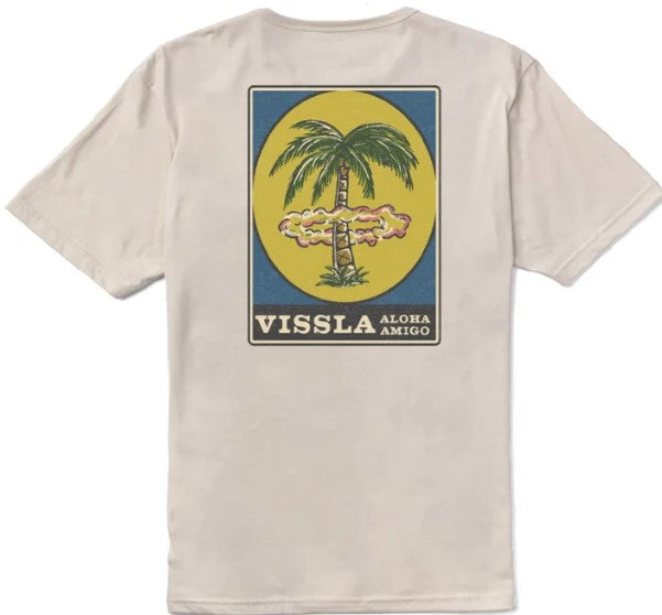 Vissla Atomic Palms Organic Tee, Bone (Bone)
