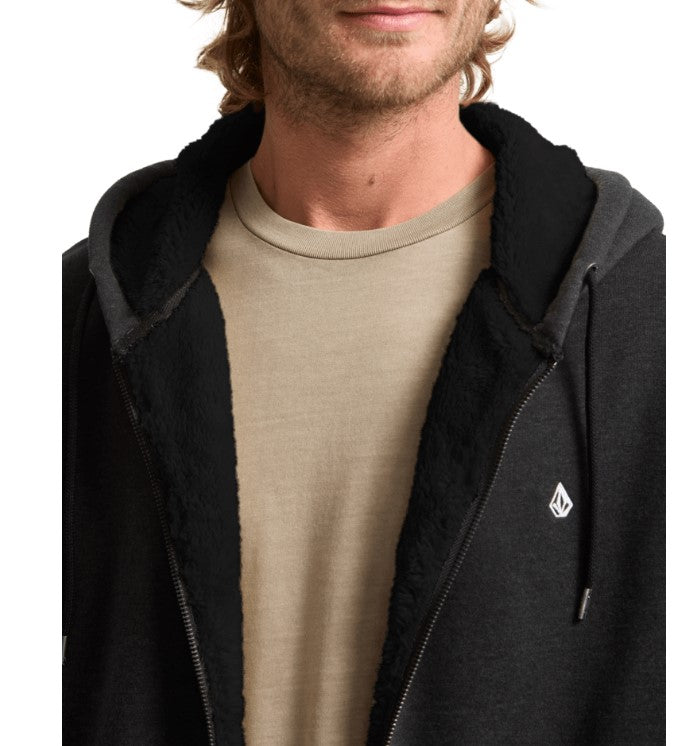 Volcom Single Stone Zip Hoodie - Heather Black
