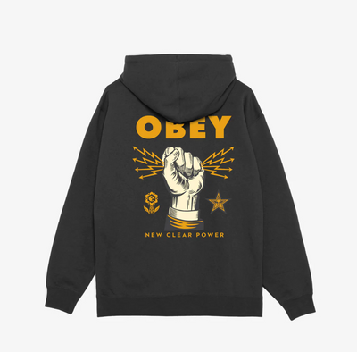 Obey NEW CLEAR POWER HEAVYWEIGHT PULLOVER Black