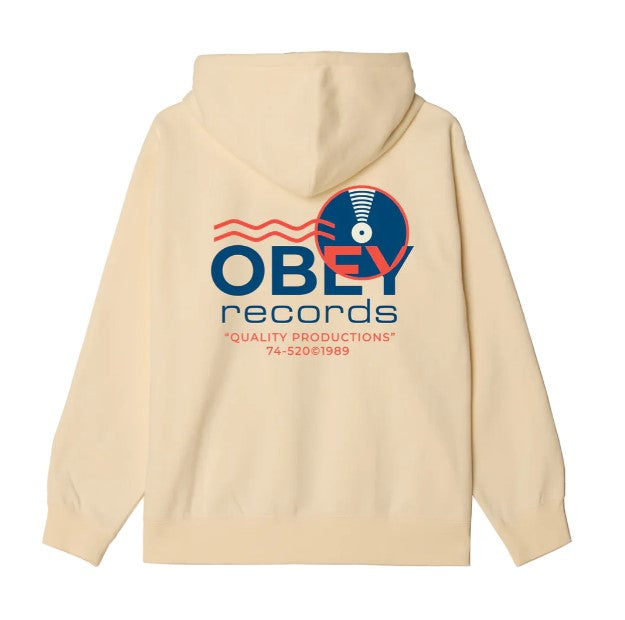 OBEY RECORDS SOUND WAVES PULLOVER - UNGEBLEICHT
