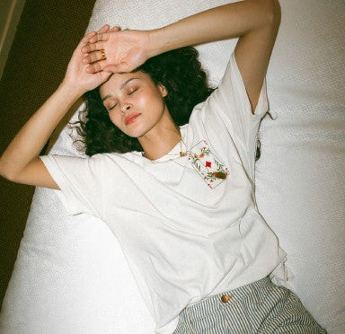 Brixton Botanical Ace Oversized BF Woman T-Shirt - Offwhite