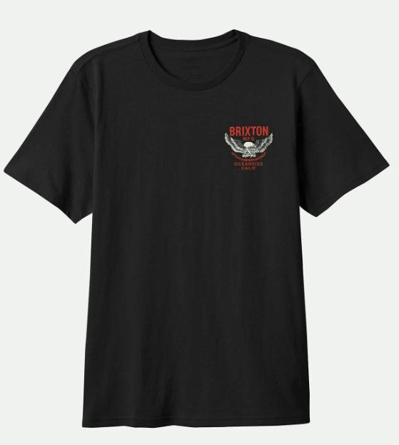 Brixton Waller Kurzarm-Standard-T-Shirt - Black Washed Grau