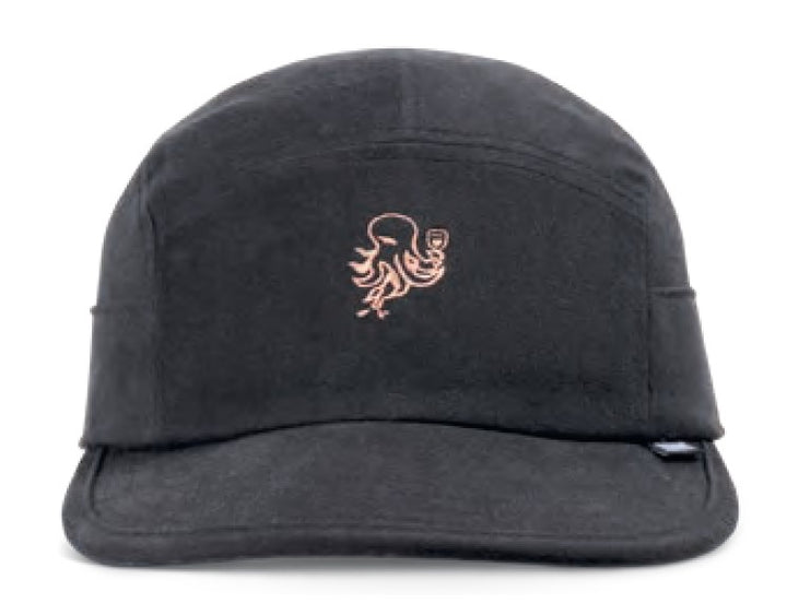 Djinns 5 Panel Soft Flat Cap Washed Twill - Black