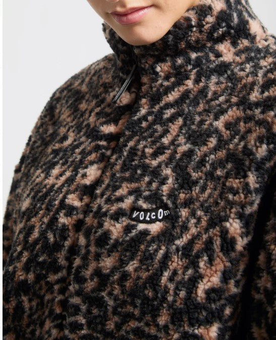 Volcom Wylding Out Zip Sherpa - Animal Print