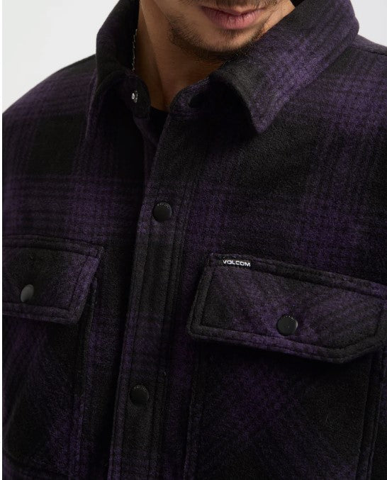 Volcom BOWERED FLEECE OVER-SHIRT - Dark Purple