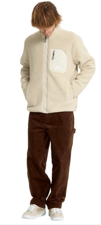 Volcom MUZZER FUZZAR ZIP SHERPA SWEATSHIRT - Stone