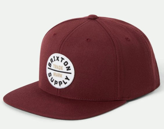 Brixton Oath 3 Snapback Cap - Port Bordeauxrot