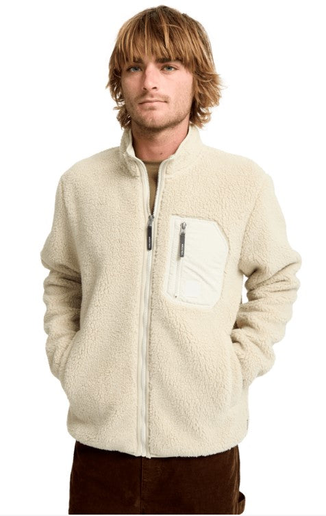 Volcom MUZZER FUZZAR ZIP SHERPA SWEATSHIRT - Stone