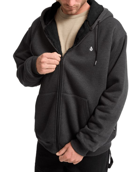 Volcom Single Stone Zip Hoodie - Heather Black