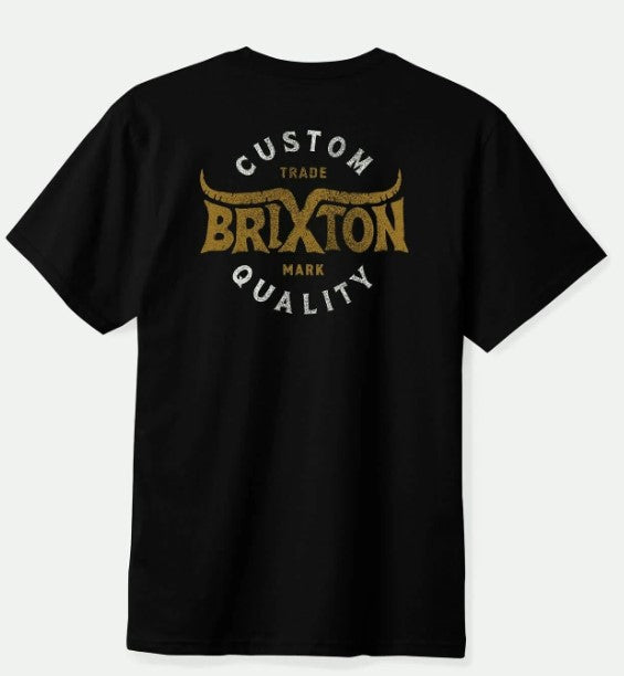 Brixton Gibson S/S Standard T-Shirt - Black Worn Wash