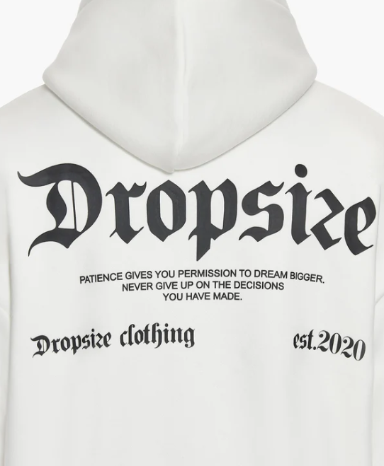 Dropsize HD-259 HEAVY OVERSIZE PATIENCE HOODIE - WASHED WHITE