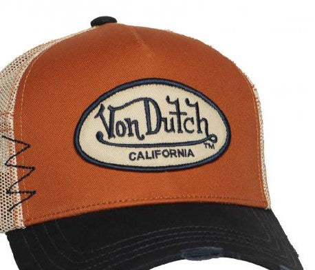 Von Dutch Trucker Cap - UESD 07 Orange Navy Beige