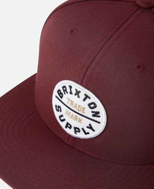Brixton Oath 3 Snapback Cap - Port Bordeauxrot