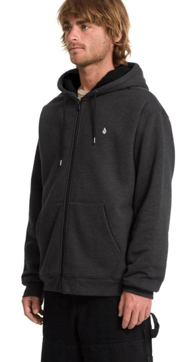 Volcom Single Stone Zip Hoodie - Heather Black