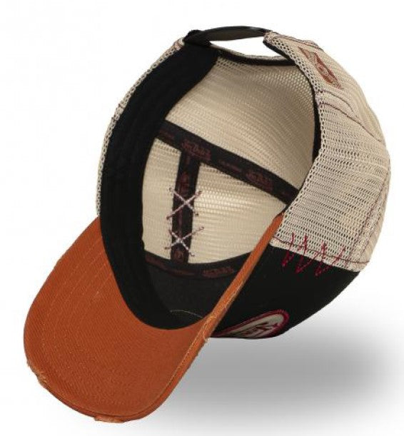 Von Dutch Trucker Twill  Cap - UESD 09 Schwarz Beige Orange