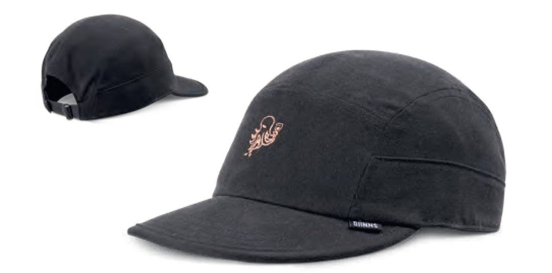 Djinns 5 Panel Soft Flat Cap Washed Twill - Black