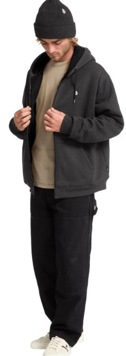 Volcom Single Stone Zip Hoodie - Heather Black