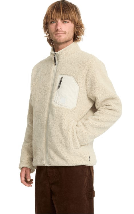 Volcom MUZZER FUZZAR ZIP SHERPA SWEATSHIRT - Stone