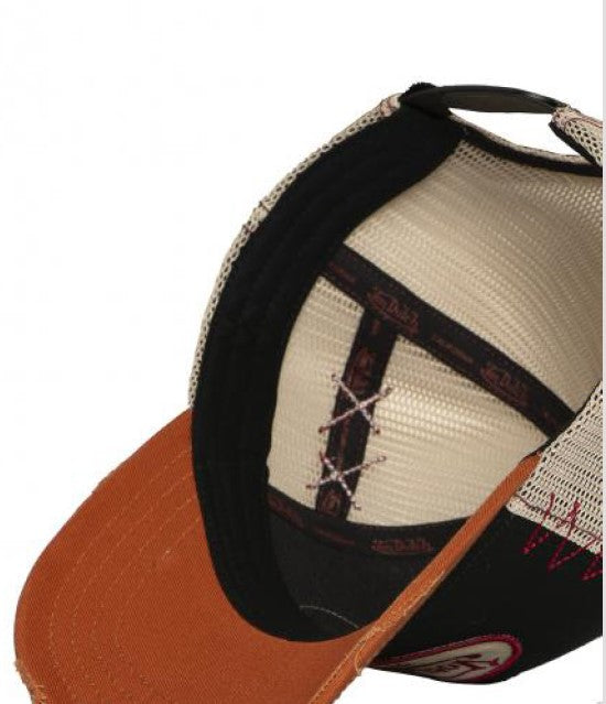 Von Dutch Trucker Twill  Cap - UESD 09 Schwarz Beige Orange