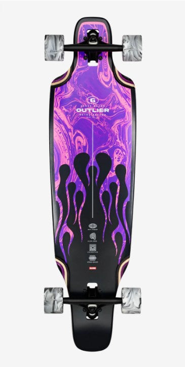 Globe Outlier 36" Longboard - Purple Flames
