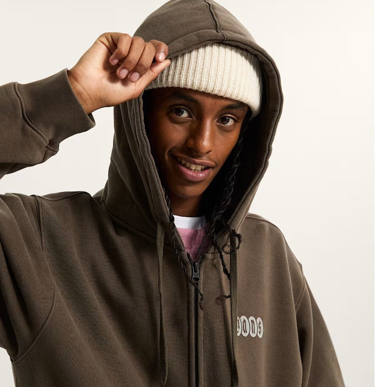 Vans Earthbound Loose Zip Hood - Coal/Brown