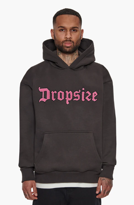 Dropsize HD-152 HEAVY OVERSIZE FROTTEE HOODIE WASHED BLACK
