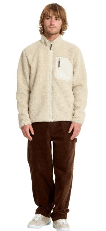 Volcom MUZZER FUZZAR ZIP SHERPA SWEATSHIRT - Stone