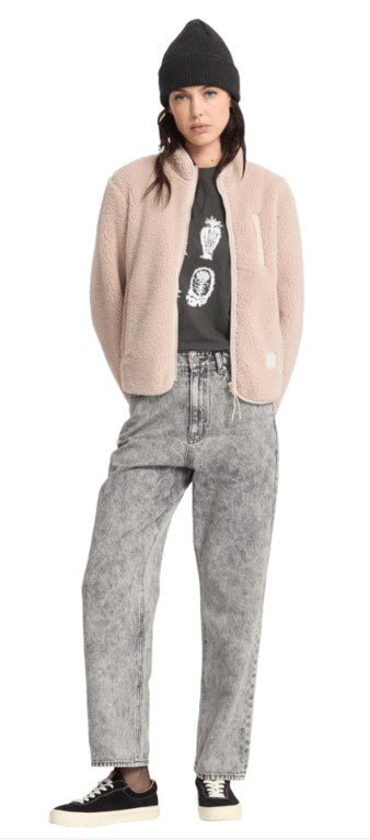 Volcom Wuzer Fuzzar Sherpa Sweatshirt- Khakiest