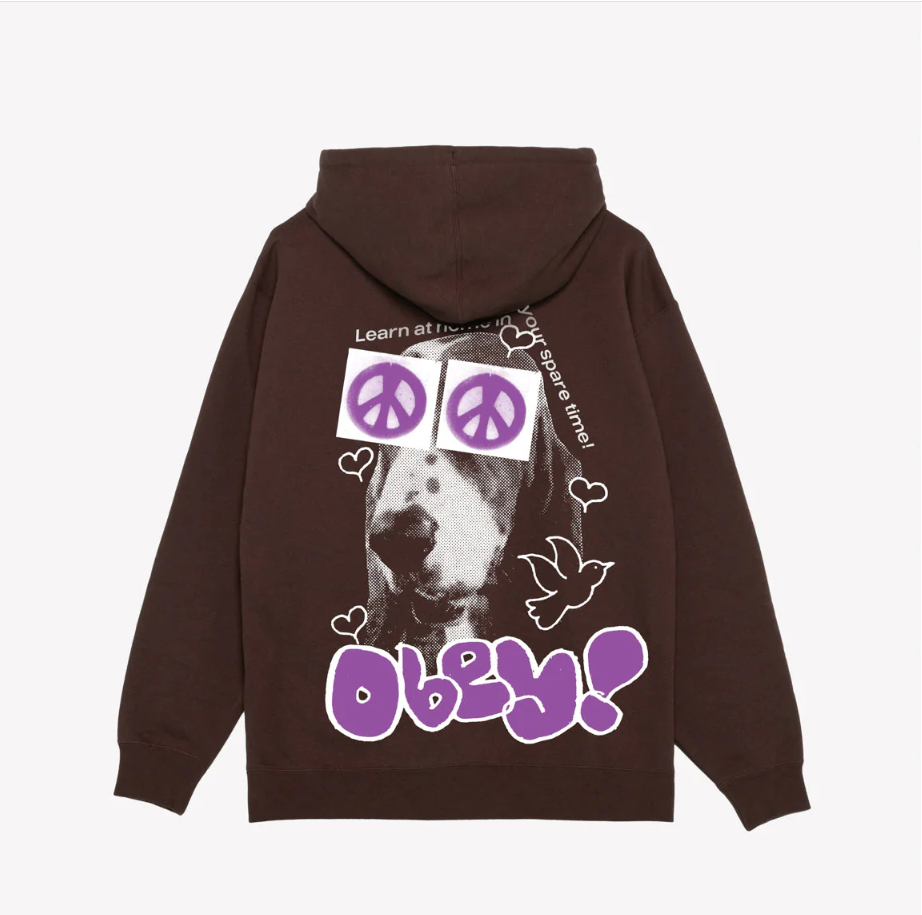 Obey PEACE EYES HEAVYWEIGHT PULLOVER Java Brown