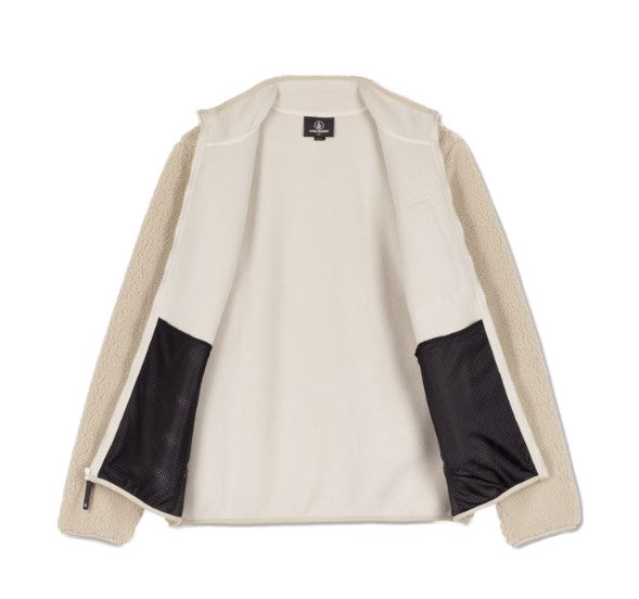Volcom MUZZER FUZZAR ZIP SHERPA SWEATSHIRT - Stone