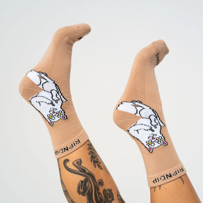 RIPNDIP Lord Nermal Blossom Mid Socks - Almond