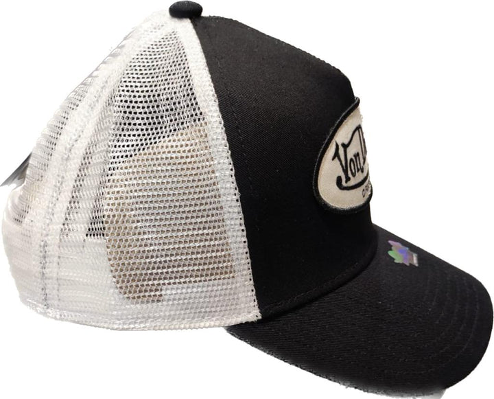 Von Dutch Boston Twill Trucker Cap - Black / White