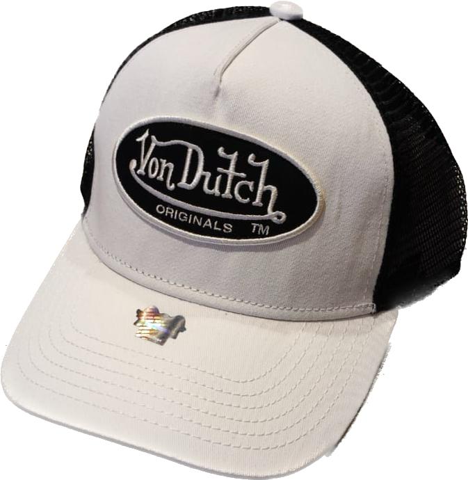 Von Dutch Boston Trucker Cap - White / Black