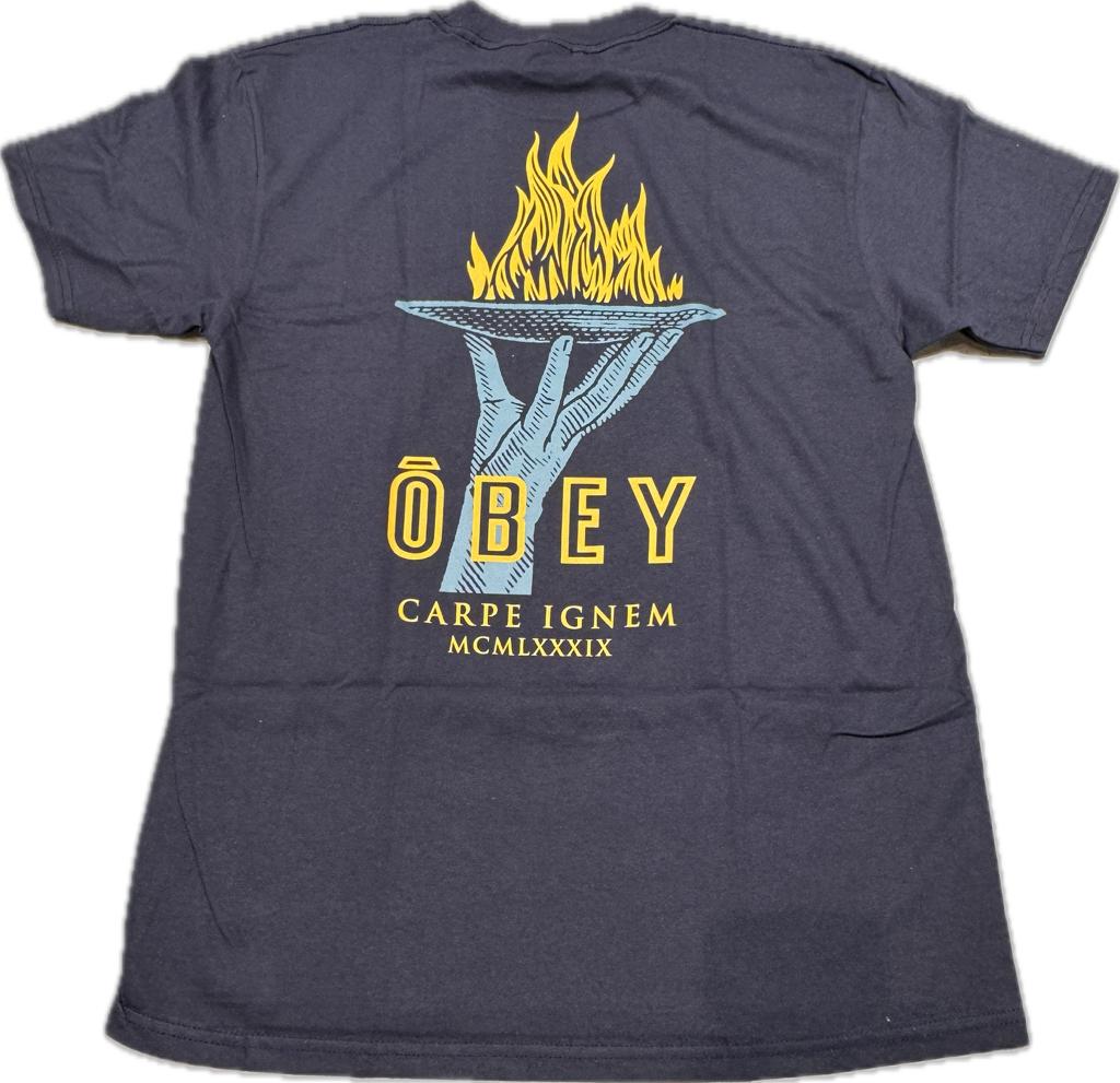 Obey Seize Fire CLASSIC T-SHIRT - Navy